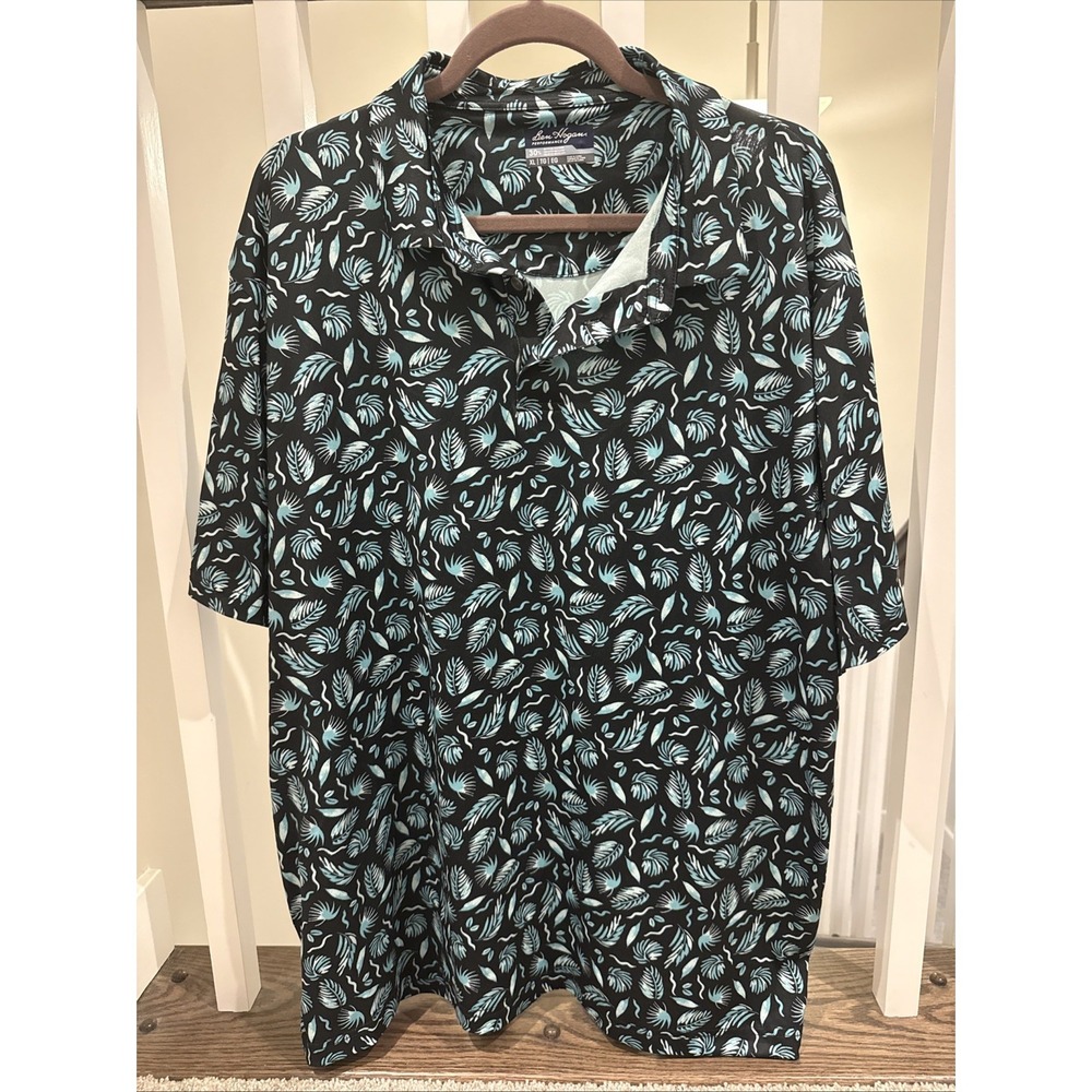 Ben Hogan Men's XL Multicolor  Foliage Print Short Sleeve Golf Polo Shirt‎